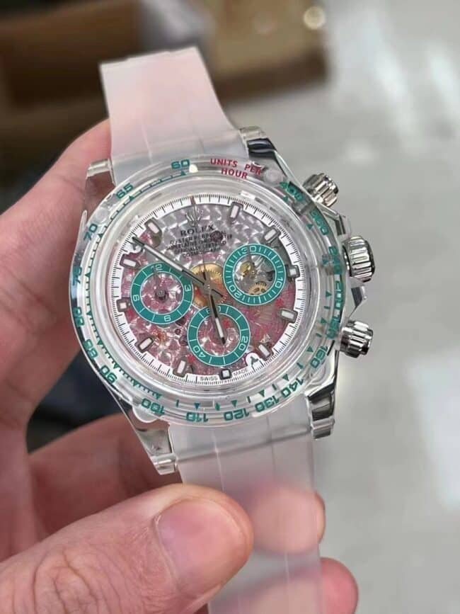 Top Replica Rolex Daytona Customized AET 4130 Caliber Sapphire Crystal Case Men's Mechanical Watch Front View