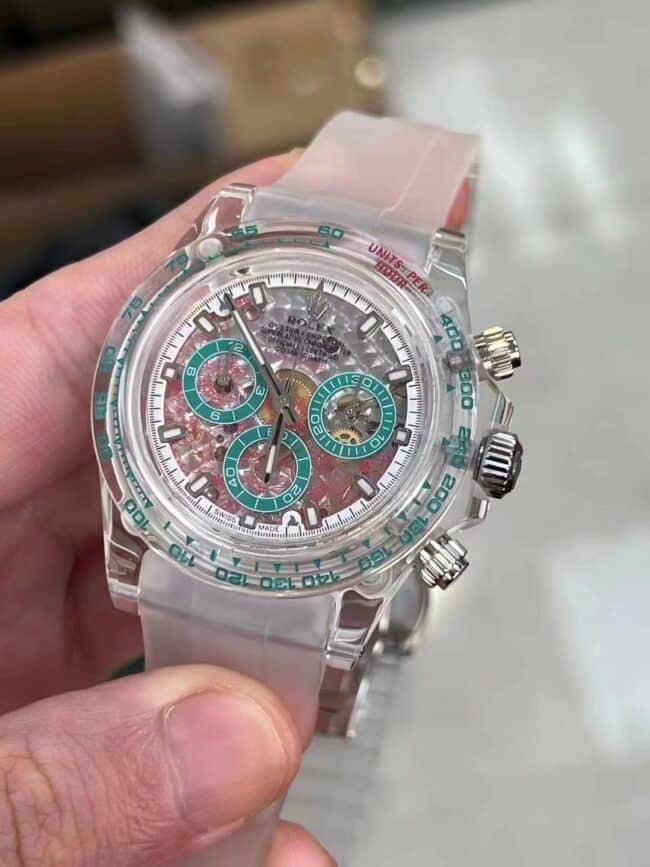 Top Replica Rolex Daytona Customized AET 4130 Caliber Sapphire Crystal Case Men's Mechanical Watch Front View