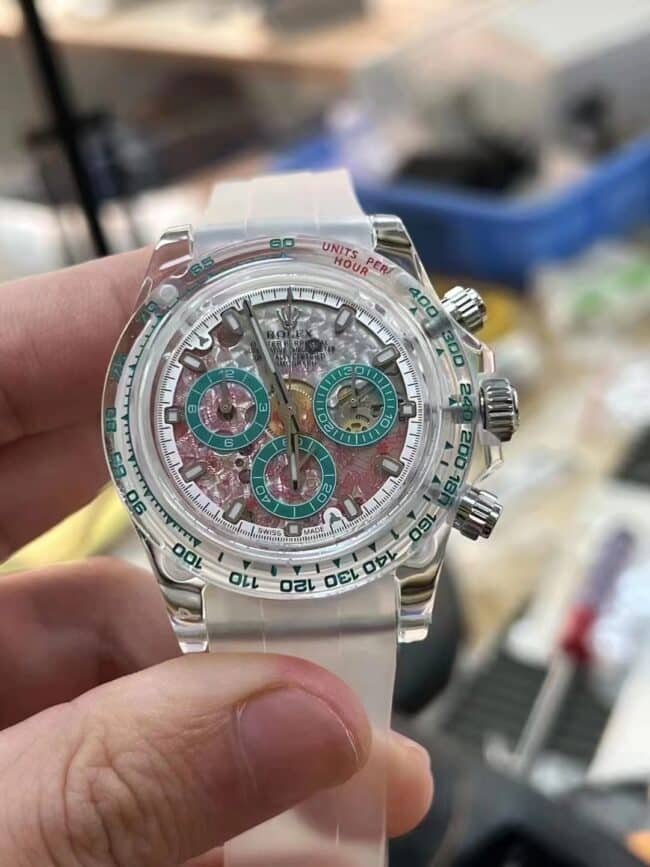 Top Replica Rolex Daytona Customized AET 4130 Caliber Sapphire Crystal Case Men's Mechanical Watch Front View