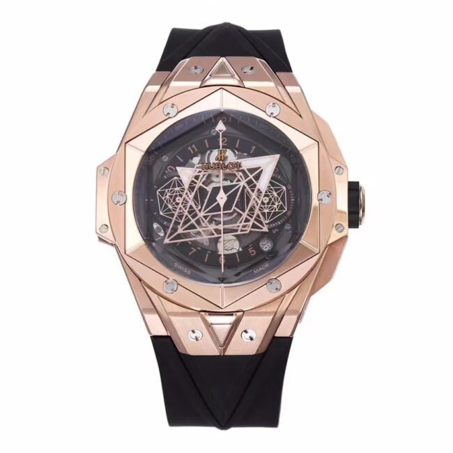 BBF Factory MXM19 Hublot Big Bang Sang Bleu II Clone 1:1, mostrador preto escovado, pulseira de borracha King Gold 18K 418.OX.1108.RX — luxury replica watch guide | Watch Replica Expert