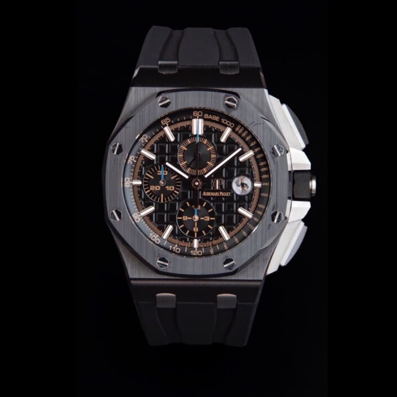 Réplica Audemars Piguet Royal Oak Offshore APF Factory para hombre con esfera panda negra y correa de caucho a mano azul A002CA — luxury replica watch guide | Watch Replica Expert