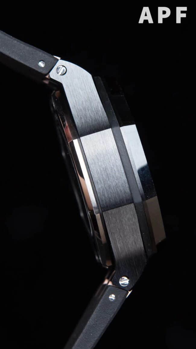 The high-quality replica APF black dial Audemars Piguet Royal Oak gray dial offshore 26400 watch from a major manufacturer is the ultimate watch to eliminate false side views at a glance.