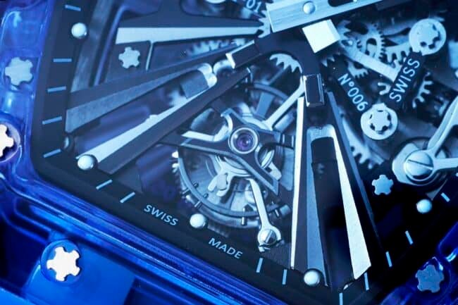 The extraordinary sports quality reproduced by the high-quality replica Richard Milleblue dial from the famous manufacturer RM12-01 tourbillonsapphire crystal transparent version detail shots