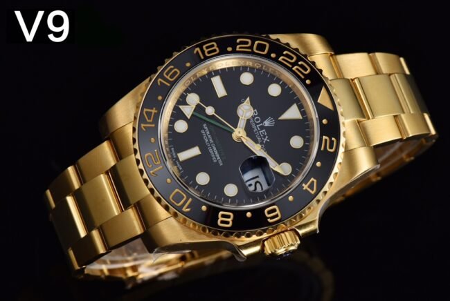 Front view of the full range of high-quality replica V9RolexGMT-MasterGMTblack dial watches from major manufacturers