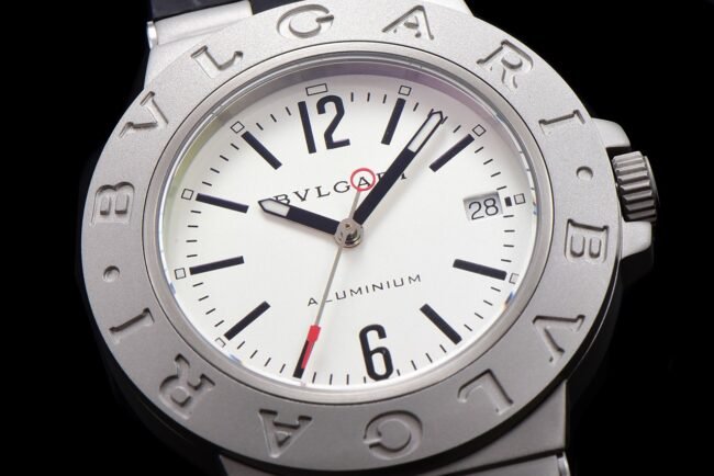 Bvlgari Aluminum series co-branded white steel men's watch front view