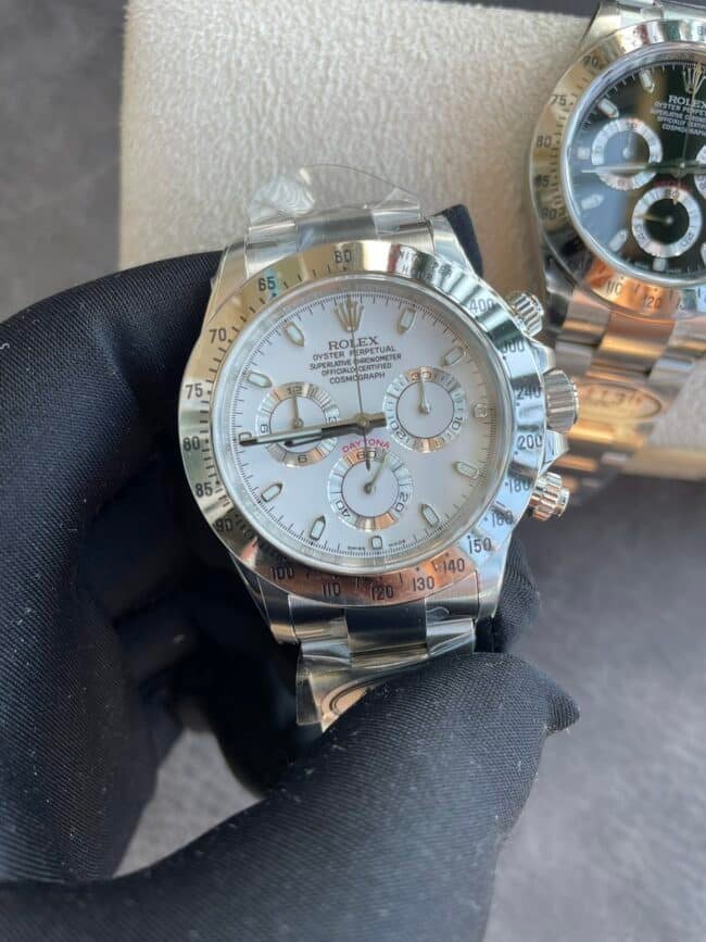 Clean Rolex Daytona 116520-78590 Men's Replica with 4130 Movement, White Dial and Steel Strap – Top-Quality 1:1 by C Factory — detailed review and buying guide | Watch Replica Expert