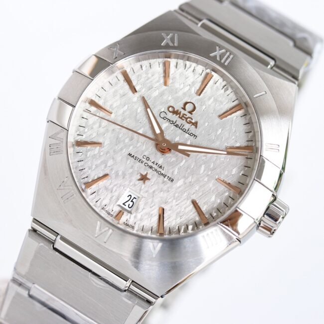 Big factory replica Omega white steel OR original mold opening new product 39mm Constellation series stainless steel watch front view
