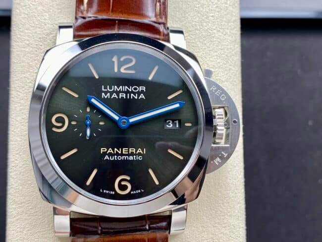 Panerai PAM01116 SBF Factory Men's Luminol Super A Clone Watch with Olive-Green Sunray Pattern Dial, Sapphire Crystal and Ladder Buckle — luxury replica watch guide | Watch Replica Expert