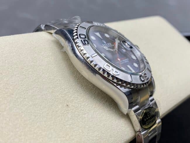 top-tier replicaC factory Rolex blue dial yacht series 3235movement904 stainless steel watch side view