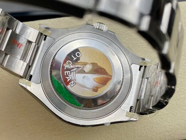 Top replica C factory Rolex Yacht-Master series black dial 3235 movement 904 stainless steel watch case back photo