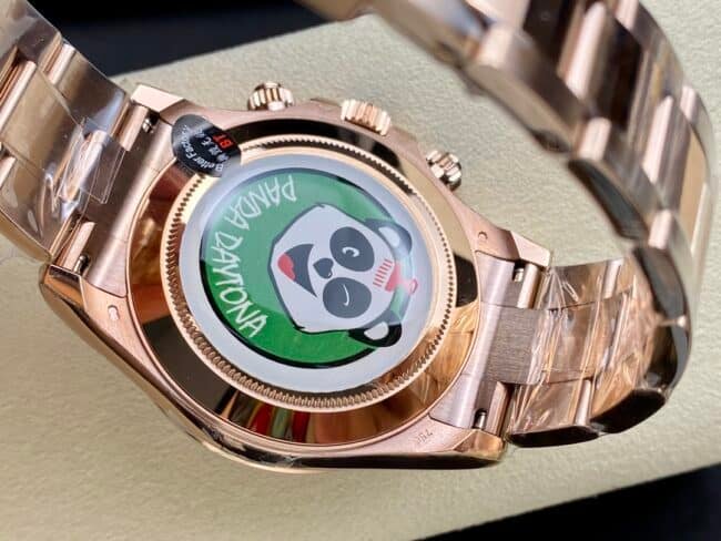 top-tier replicaBTRolex full rose goldDaytona4130 men's watch bottom cover picture