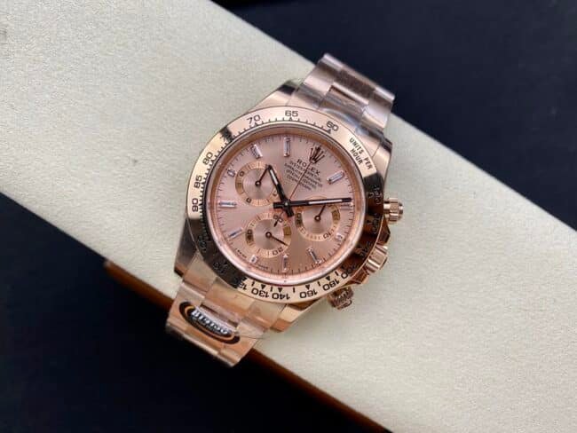 top-tiersuper cloneBTRolex full rose goldDaytona4130movement904stainless steel men's watch front view