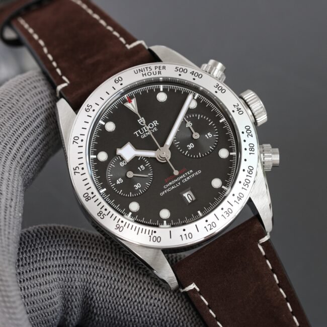 top-tier replicaTW Tudor's latest Biwan chronograph stainless steel men's watch front view