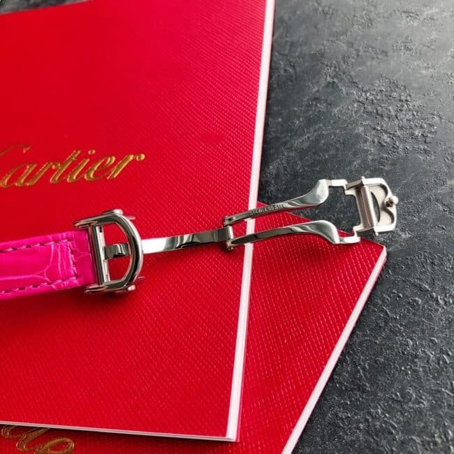 High-quality replica Cartier style 4 pink gold and silver ladies watch buckle image