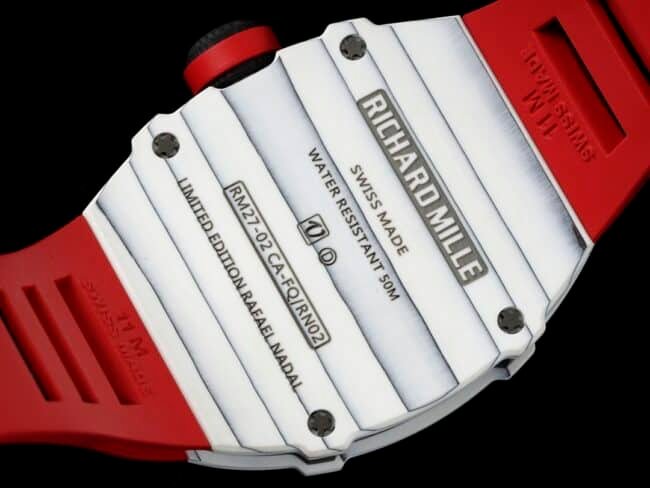 High-end replica Richard Mille sports tourbillon men's watch case back photo