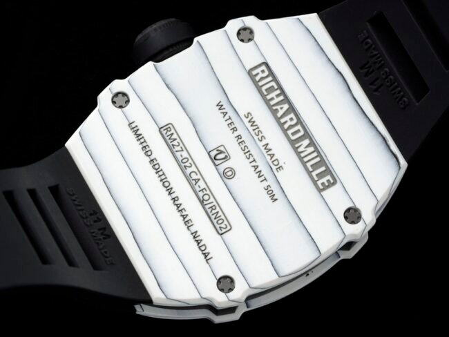 High-end replica Richard Mille new RM 27-02 sports tourbillon men's watch case back photo