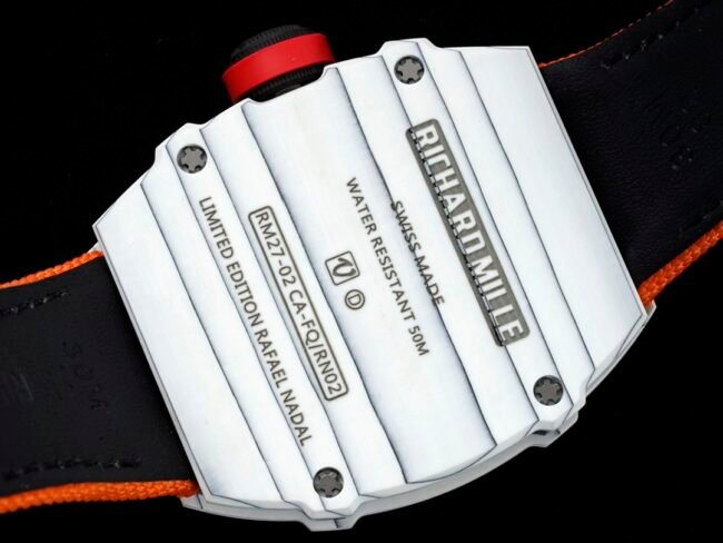 Top Replica Richard Mille RM 27-02 Men's Sports Tourbillon Watch Caseback Photo