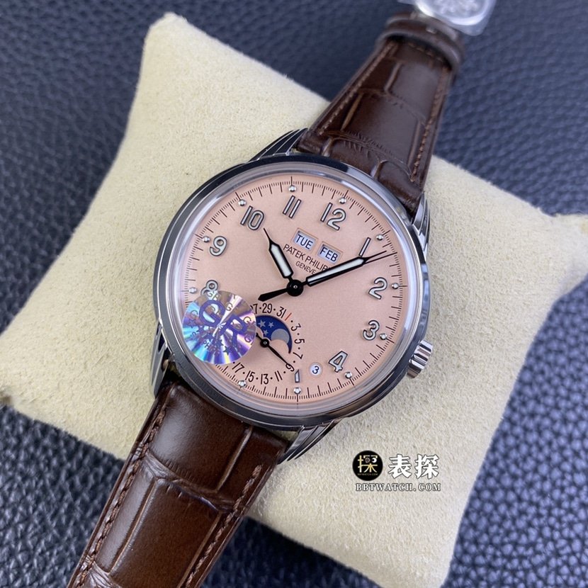 GR factory Patek Philippe super complex timepiece 5320G-011super clone watch men's rose gold disc leather strap model pictures and prices front live photo