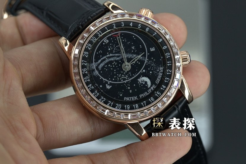 YL factory Patek Philippe super complex timepiece top-tier 1:1super clone watch starry sky black dialleather strap model picture and price front live photo