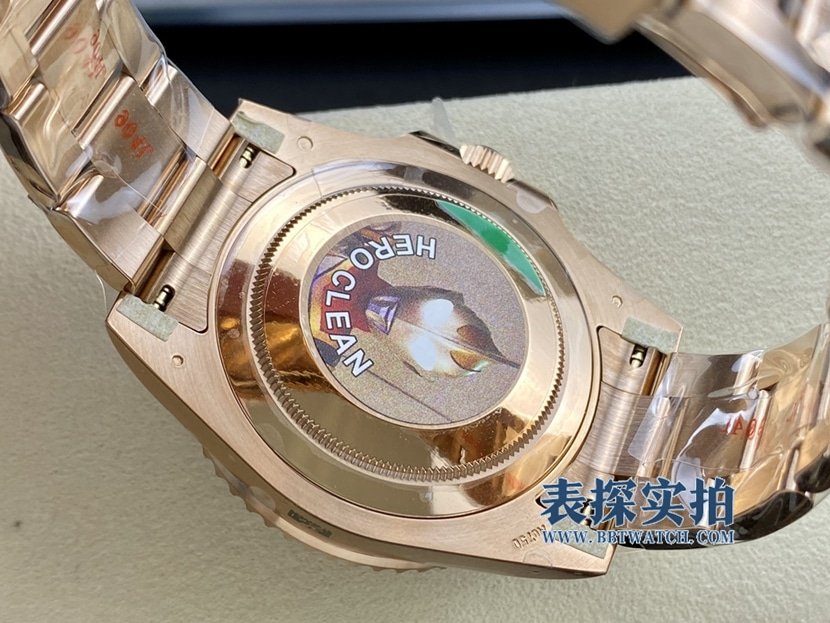 Rolex full rose GMT-Master3186movement 904stainless steel bottom cover