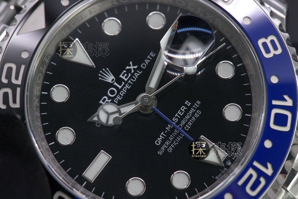 C factory Rolex men's GMT-Mastertop-tier 1:1super clone watch black dial Inter Milan steel bracelet model m126710blnr-0003detail shots