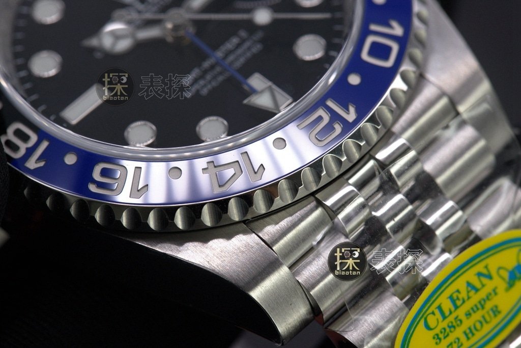 C factory Rolex men's GMT-Mastertop-tier 1:1super clone watch black dial Inter Milan steel bracelet model m126710blnr-0003detail shots