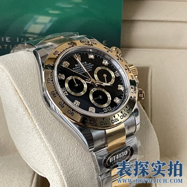 BT factory Rolex Daytona high-quality replica black dial yellow gold model_price_style picture_quality side view