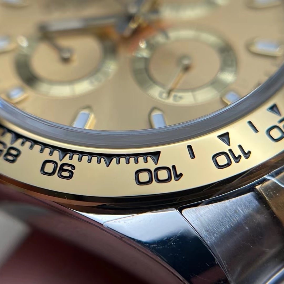 BT factory Rolex men's Daytona1:1super clone watch gold panda disc steel bracelet model m116503-0003front live photo