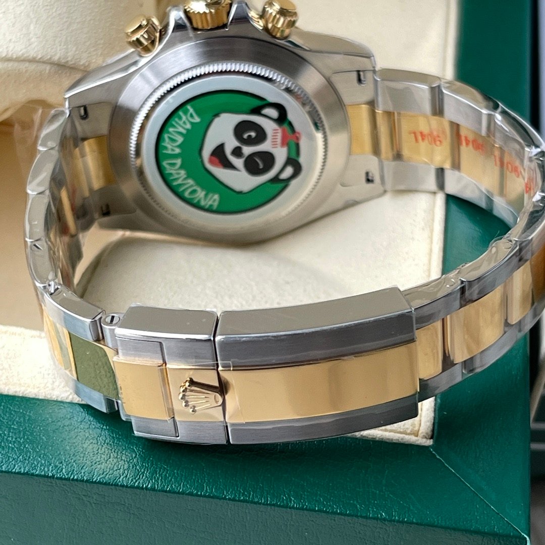 BT factory Rolex men's Daytona1:1super clone watch gold panda disc steel bracelet model m116503-0003caseback live photo