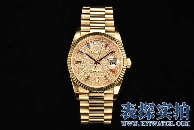 Rolex 128238 Montre en or de qualité Super Clone pour homme de 36 mm avec pavé de diamants et fond de boîtier vissé — luxury replica watch guide | Watch Replica Expert