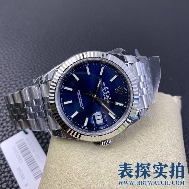 vsRolexblue dialtop-tier replica log 41mm watch_price_picture_quality like front