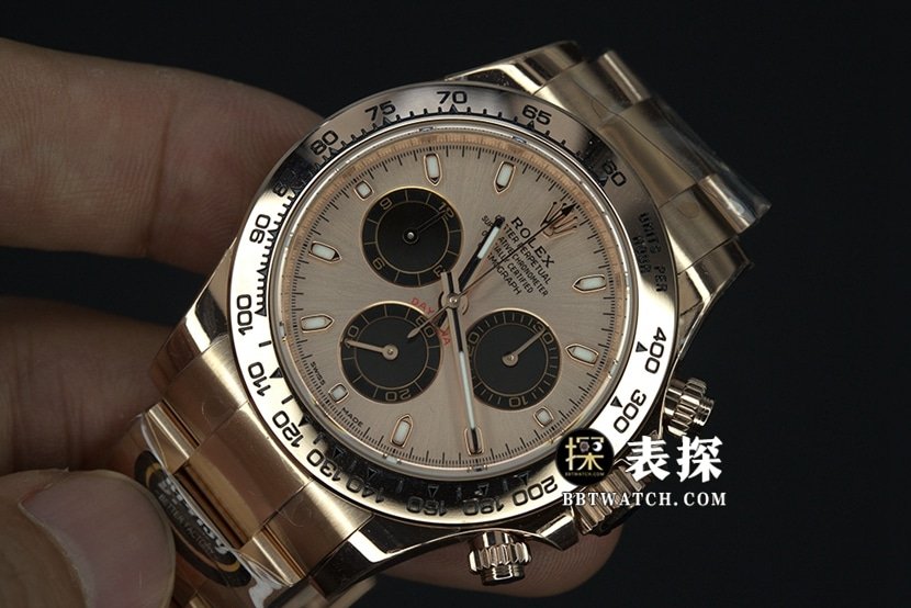 BT factory Rolex Daytona super clone watch men's rose goldsteel bracelet pictures and prices front live photo