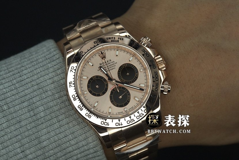 BT factory Rolex Daytona super clone watch men's rose goldsteel bracelet pictures and prices front live photo