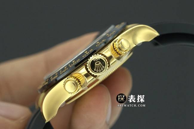 Factory C Rolex men's Cosmograph Daytona1:1super clone watch champagne panda dial rubber model M116518ln-0048 overall live photos