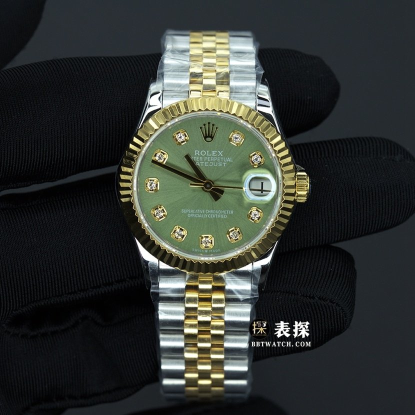 GS Factory Rolex DateJust 28 mm Damen 1:1 Replika mit grünem Zifferblatt und goldenem Stahlarmband, Modell 278273 — luxury replica watch guide | Watch Replica Expert