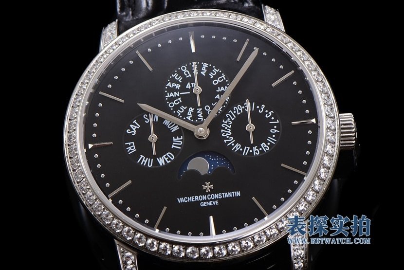 Big factory high-quality replica Vacheron Constantin heritage series black dial perpetual calendar men's mechanical watch front