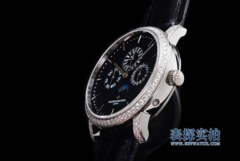 Big factory high-quality replica Vacheron Constantin heritage series black dial perpetual calendar men's mechanical watch side