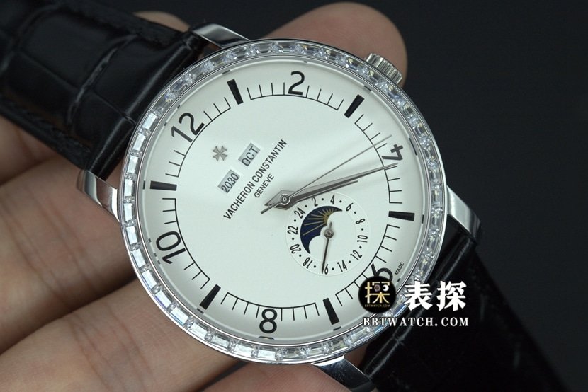 TW factory Vacheron Constantin historical masterpiece 1:1 top-tier replica watch men's white dialleather strap model pictures and prices front live photo