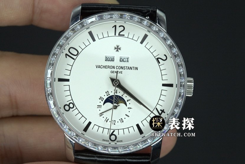 TW factory Vacheron Constantin historical masterpiece 1:1 top-tier replica watch men's white dialleather strap model pictures and prices front live photo