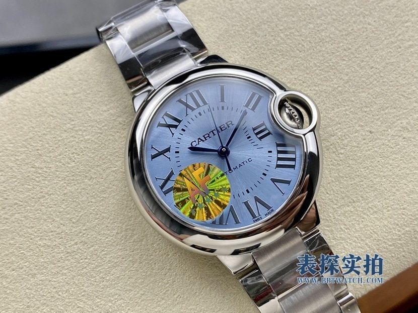 How to buy top-tier replicaCartier33mm new color ice blue balloon mechanical model