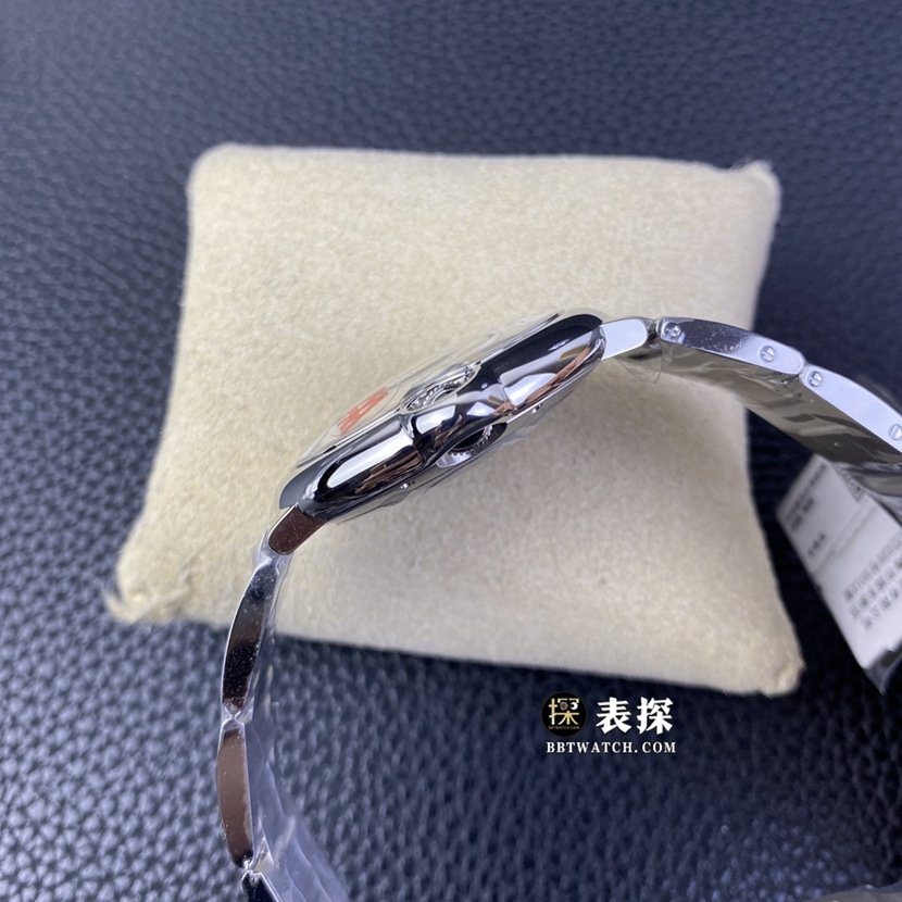 V6 factory Cartier blue balloon top 1:1 imitation watches men's silver and white disk steel strap models pictures and price side real picture