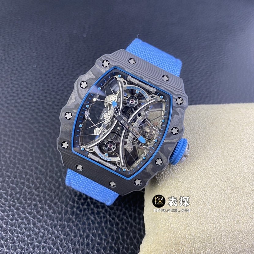Richard Mille men's RM 53-01top-tier 1:1super clone watch men's hollow disc rubber model picture and price front live photo
