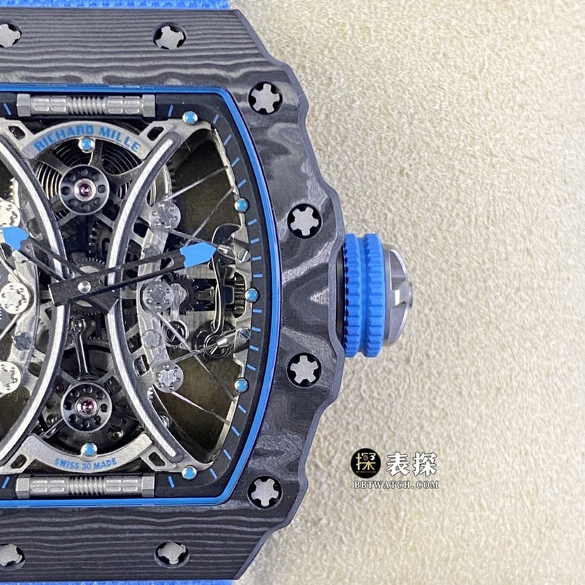 Richard Mille men's RM 53-01top-tier 1:1super clone watch men's hollow disc rubber model picture and price front live photo