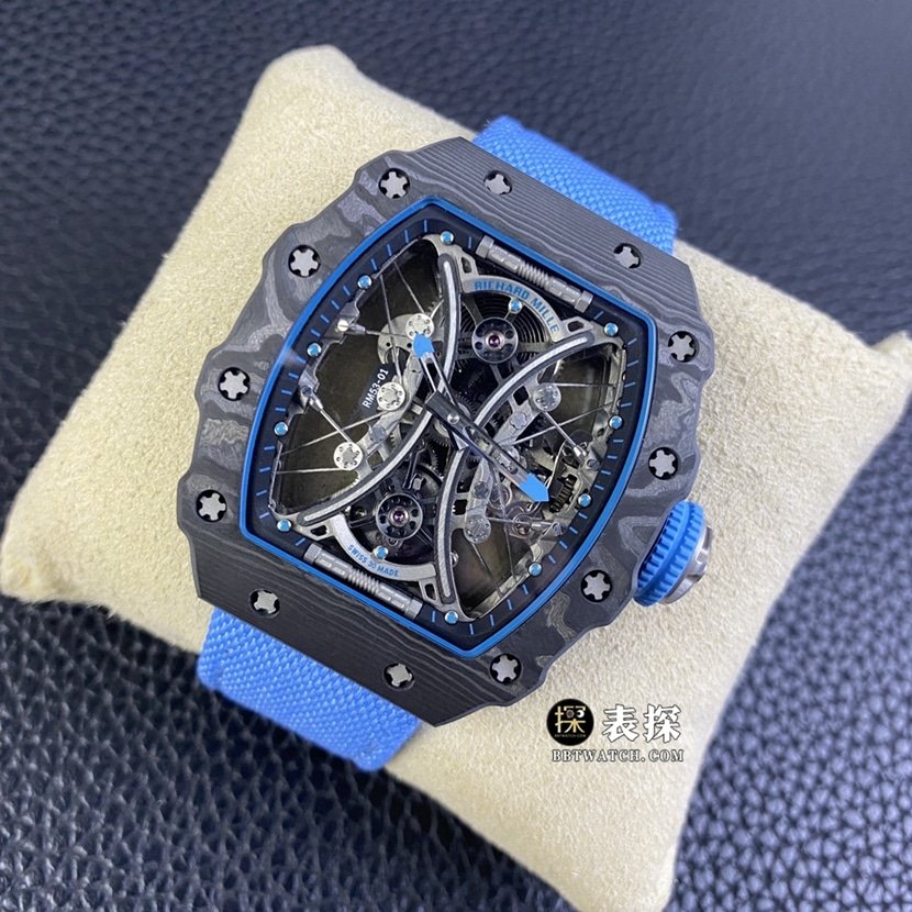 Richard Mille men's RM 53-01top-tier 1:1super clone watch men's hollow disc rubber model picture and price front live photo