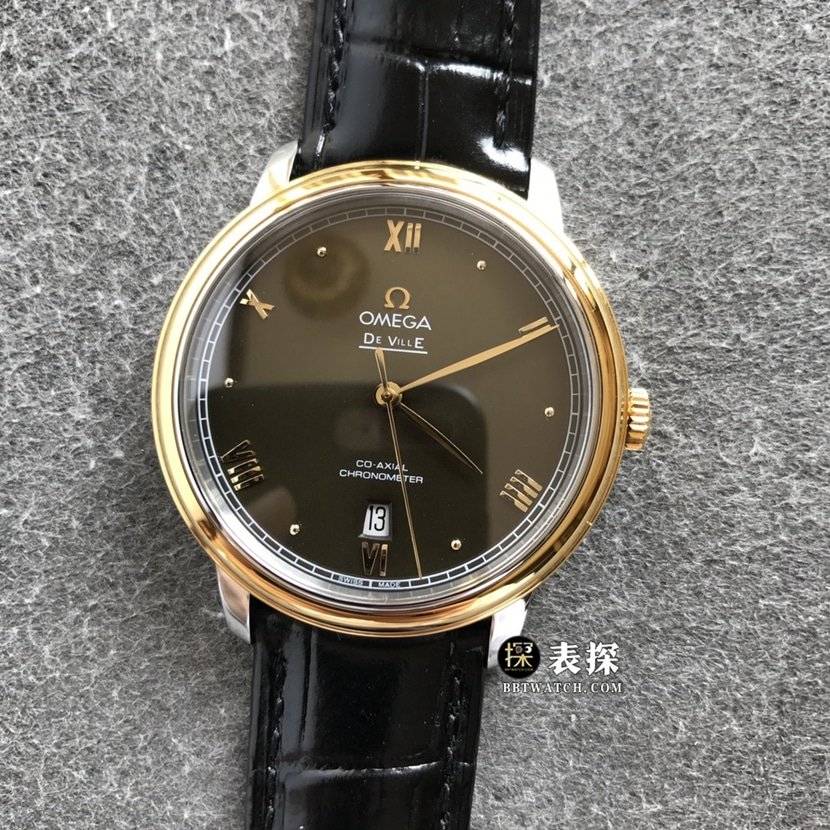 Relógio masculino Butterfly Super Clone Omega Diefei com mostrador preto, pulseira dourada e tecnologia escovada — luxury replica watch guide | Watch Replica Expert