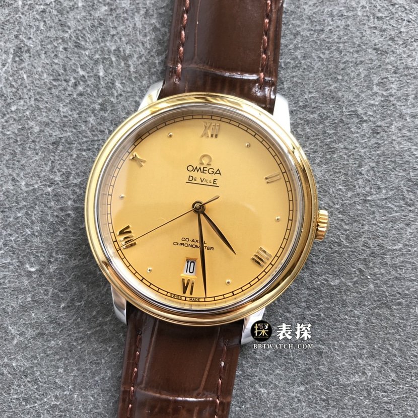 Réplica de relógios masculinos da série Omega Diefei 1:1 com mostrador escovado em ouro champanhe e pulseira em ouro amarelo — luxury replica watch guide | Watch Replica Expert