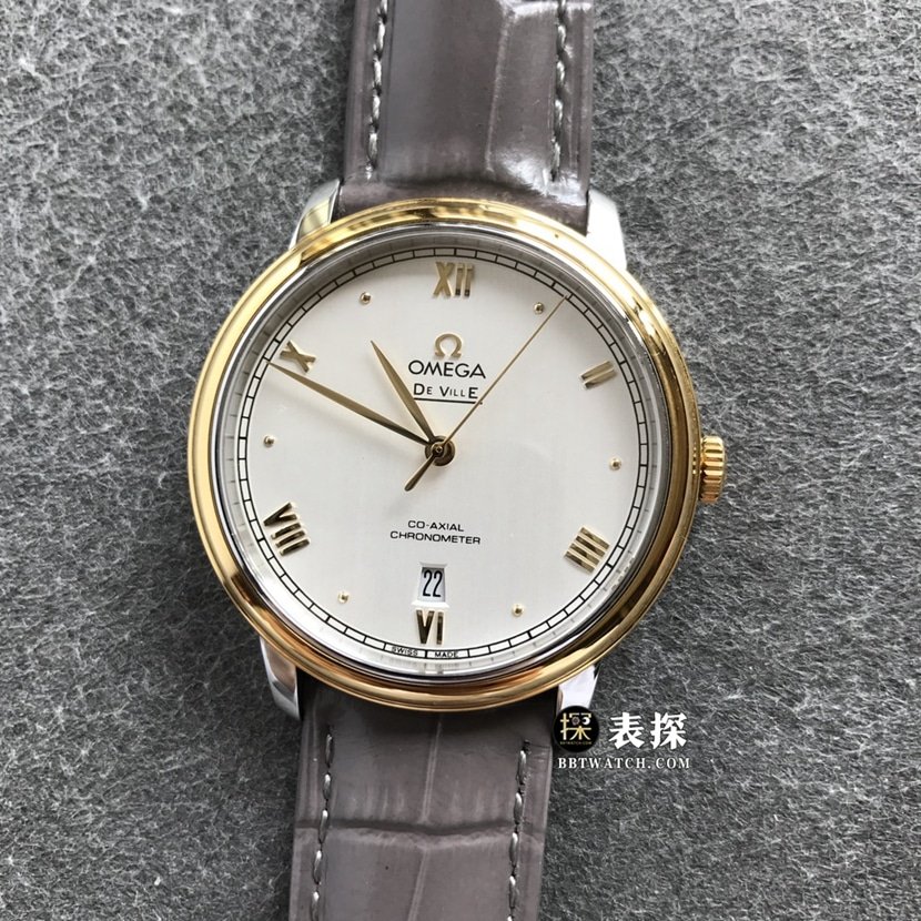 Omega De Ville com mostrador de tecnologia escovada, réplica de relógio masculino 1:1 com pulseira de couro dourada — detailed review and buying guide | Watch Replica Expert