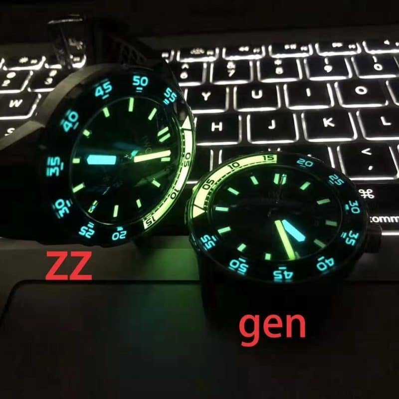 IWC Aquatimer IW356802 Replica Watch Review: Super Luminosity Real or Fake, Lume Shot