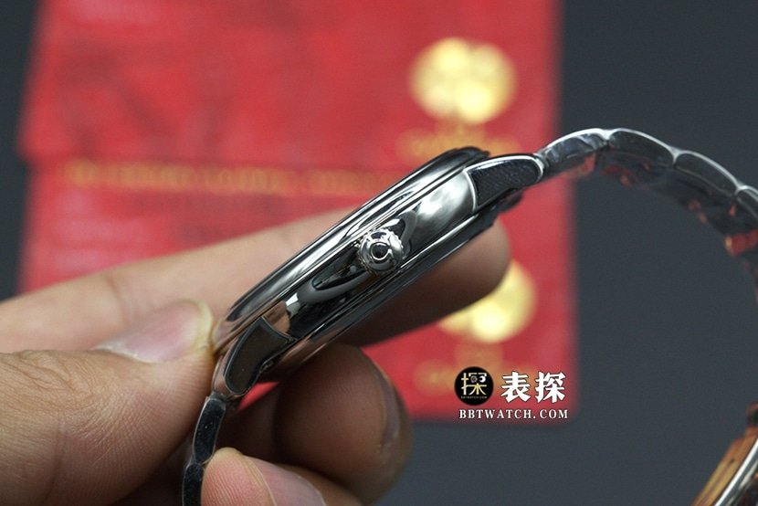 Omega Diefei 1:1 super clone watch men's black dialsteel bracelet picture and price side live photo