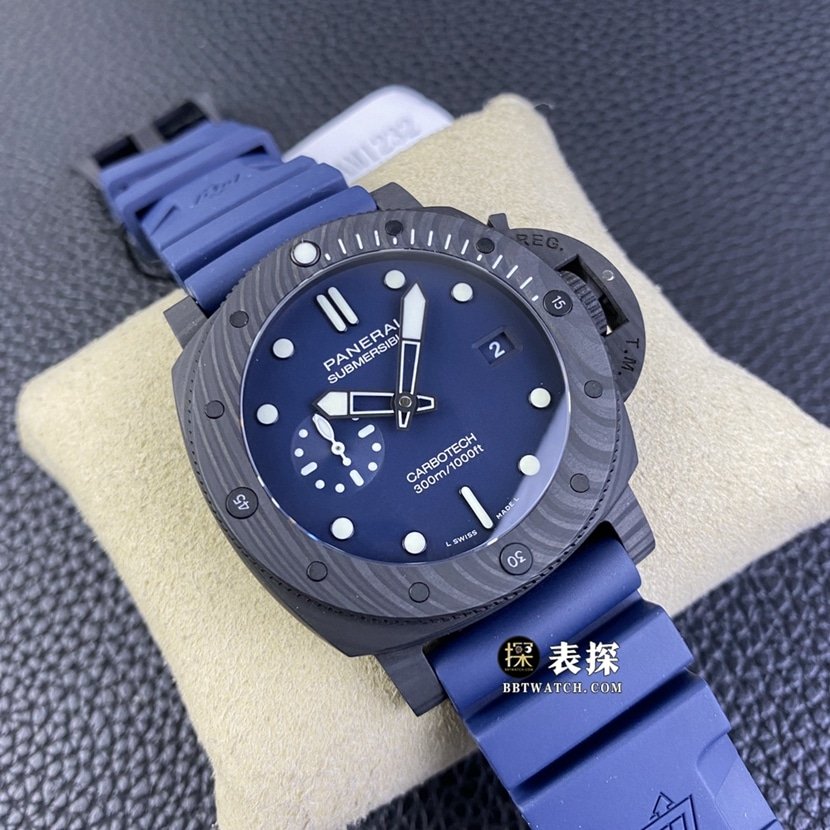 SBF factory Panerai sneak PAM012321:1super clone watch men's dark blue dial rubber model picture and price front live photo